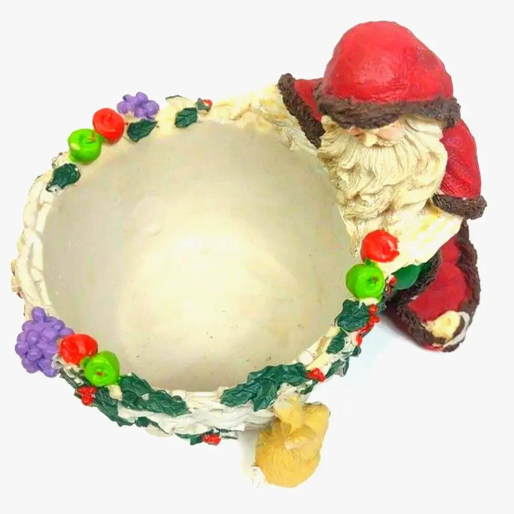 Vintage Potpourri Press Resin Santa Candy Dish with 